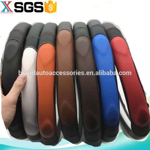 Wholesale Anti-slip car leather steering wheel cover in multi color